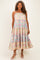 Pink Floral Colorblock Tiered Plus Maxi Dress