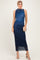 Navy Ombre Mesh Ruched Sleeveless Midi Dress