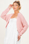 Pink Dolman Sleeve Boho Cable Knit Maternity Cardigan