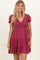 Dried Rose Smocked Eyelet Lace Mini Dress