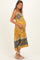 Yellow Mixed Print Halter Maternity Maxi Dress