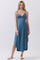 Blue Solid V-Neck Cami Dress