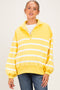 Light Yellow Striped Snap Button Maternity Pullover