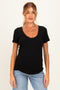 Black Lace Trim Ribbed Maternity Top