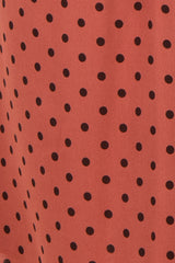 Marsala Polka Dot Puff Sleeve Maternity Dress
