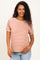 Tan Striped Solid Trim Maternity Tee