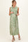 Sage Printed Sleeveless Maternity Maxi Shirt Dress