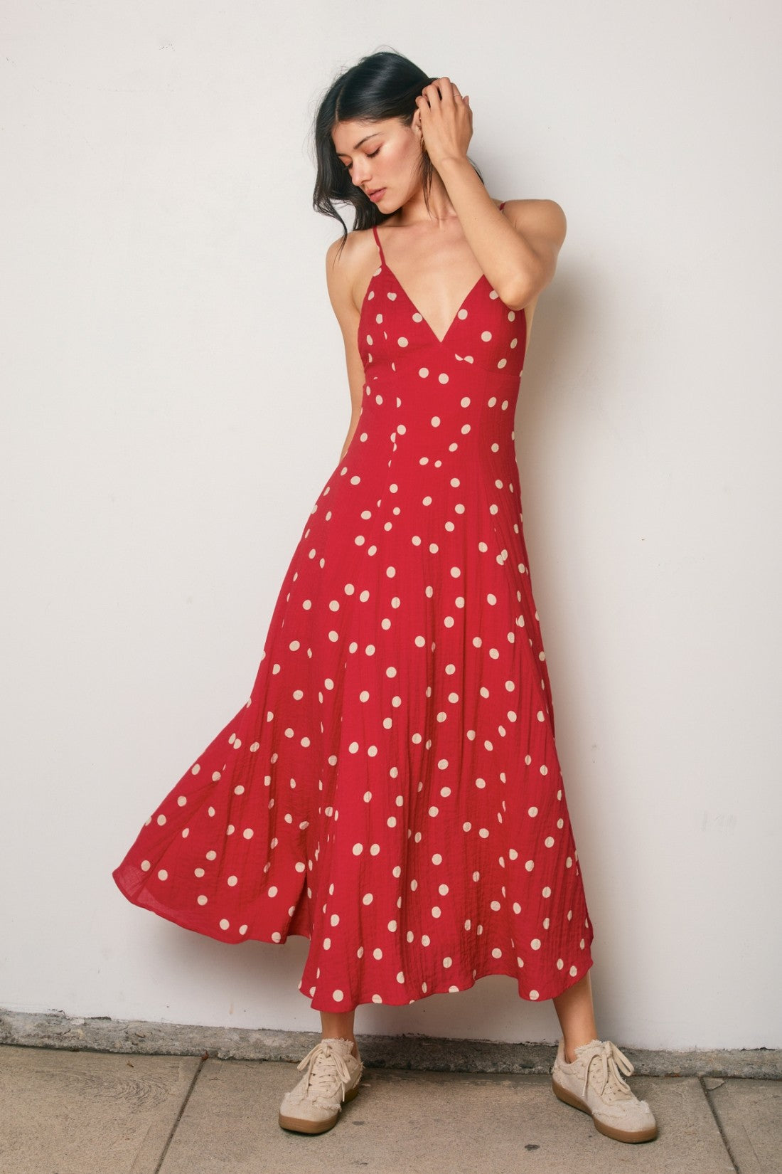 red polka dot maxi dress SEQUIN STRAPLESS Introducing the Tassia Dress Princess Polly Women's Nellie Polka