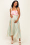 Sage Floral Tie Shoulder Woven Maternity Midi Dress