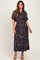 Navy Floral Smocked Waist Maternity Shirt Dress