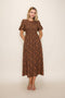Clay Floral Smocked Puff Sleeve Dress