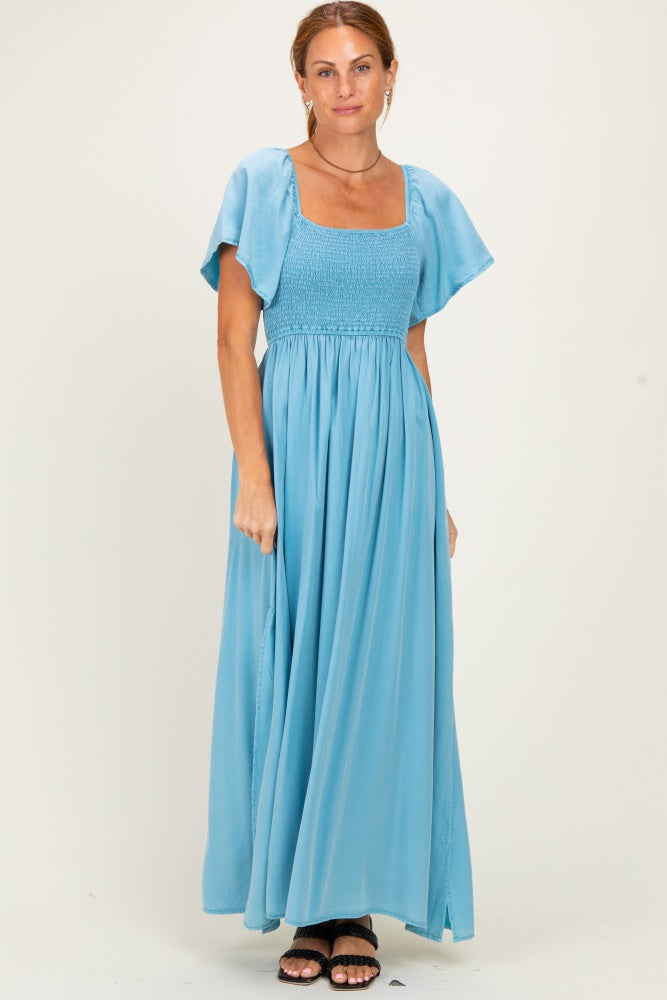 blue chambray maxi dress Chambray Blue Maxi Dress - All Dresses