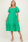 Kelly Green Smocked Embroidered Maternity Midi Dress