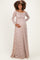 Mocha Floral Lace Long Sleeve Off Shoulder Maternity Maxi Dress