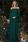 Hunter Green Floral Lace Long Sleeve Off Shoulder Maternity Maxi Dress