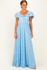 Light Blue Lace Maxi Dress