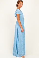 Light Blue Lace Maxi Dress