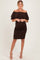 Brown Off Shoulder Ruched Maternity Dress