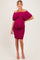 Magenta Off Shoulder Ruched Maternity Dress