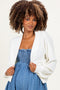 Cream Waffle Knit Balloon Sleeve Maternity Cardigan