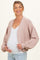 Blush Waffle Knit Balloon Sleeve Maternity Cardigan