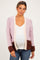 Pink Colorblock Chunky Knit Maternity Cardigan