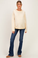 Lemon Brushed Knit Striped Maternity Sweater