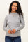 Heather Grey Striped Rolled Neck Maternity Top