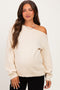 Cream Oversized One Shoulder Maternity Sweater