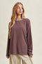 Burgundy Striped Oversized Long Sleeve Top