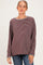 Burgundy Striped Oversized Maternity Long Sleeve Top