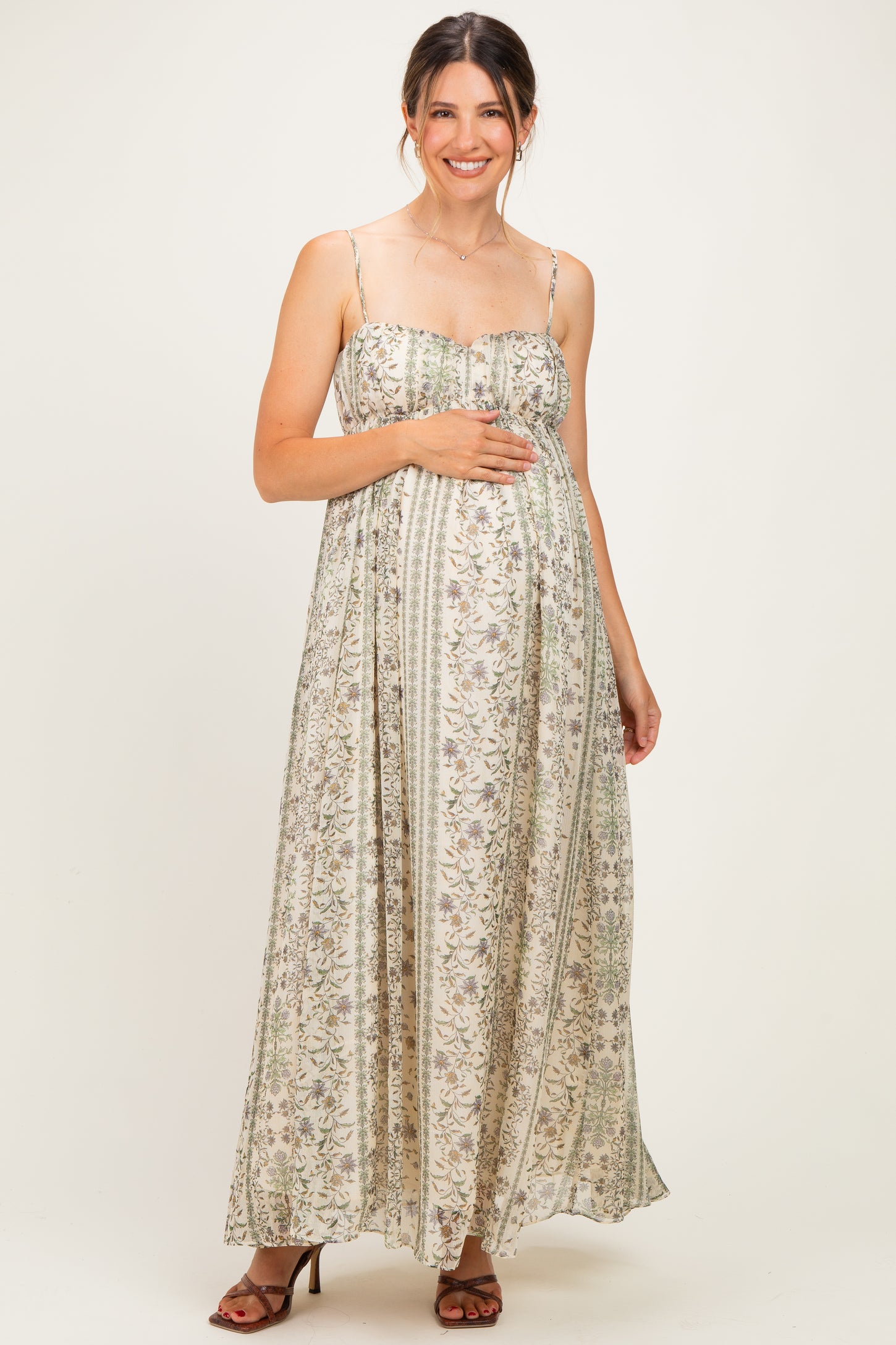 floral empire waist dress BLU PEPPER Tie Strap Detail Midi airy feel. Trailing Blossom Maxi Dress Teal/Blue