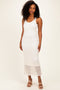Cream Floral Lace Midi Dress