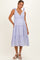 Lavender Tiered Shoulder Tie Maternity Midi Dress
