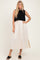 Black/ Cream Sleeveless Sweater Top Colorblock Midi Dress