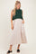 Forest Green/ Taupe Sleeveless Sweater Top Colorblock Midi Dress