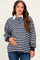 Navy Striped Long Sleeve Collared Oversized Maternity Shirt