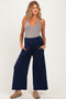 Navy Wide Waist Band Maternity Wide Leg Maternity Pants