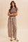 Mocha Gingham Barrel Leg Pants