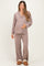Cocoa Button Down Top Wide Leg Pant Maternity Pajama Set