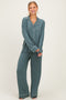 Ash Jade Button Down Top Wide Leg Pant Pajama Set