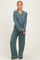 Ash Jade Button Down Top Wide Leg Pant Pajama Set