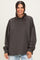 Charcoal Washed Oversized Mock Neck Sweatshirt