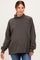 Charcoal Washed Oversized Mock Neck Maternity Sweatshirt