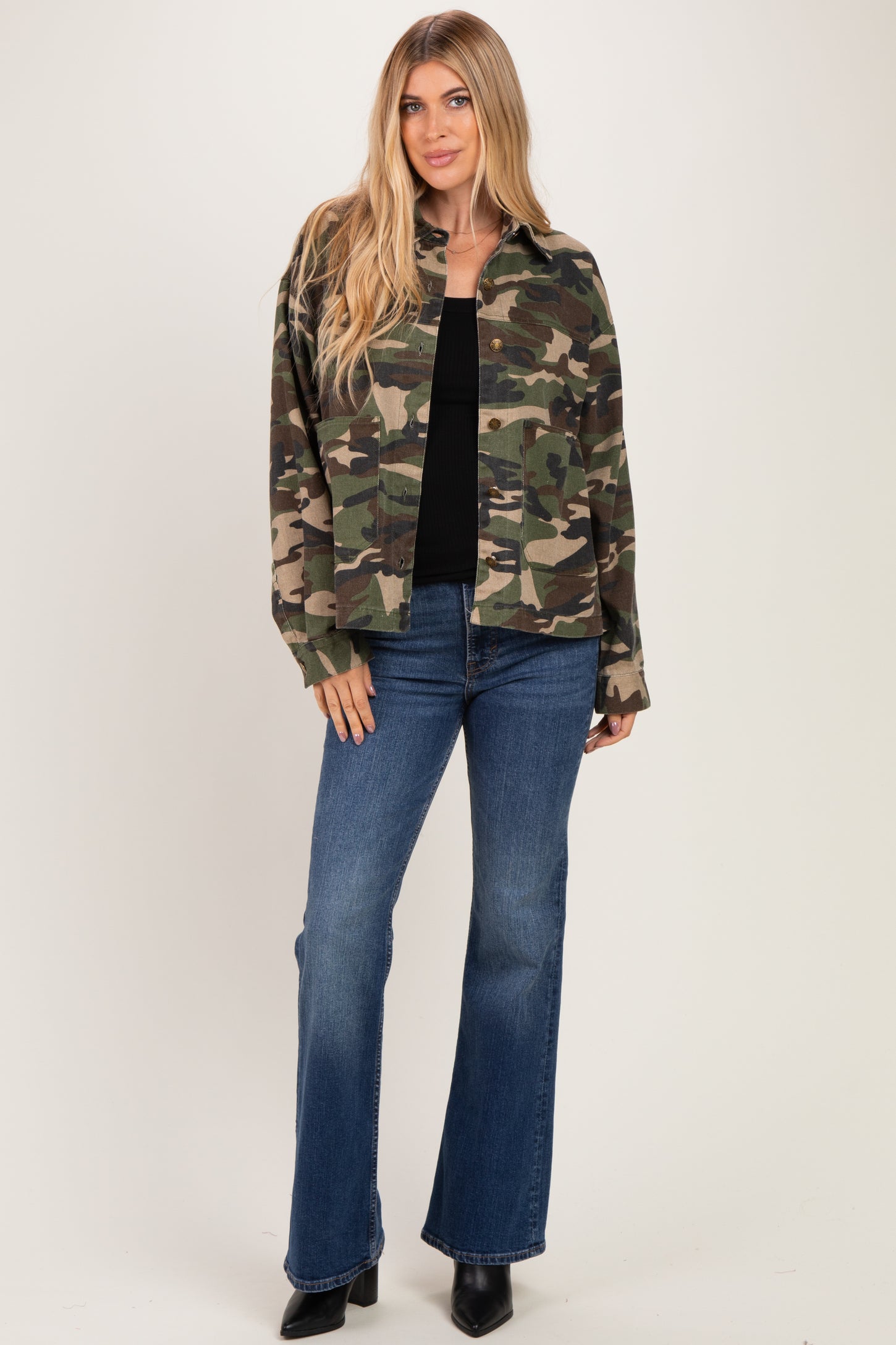 Camo Vintage Washed Denim Jacket