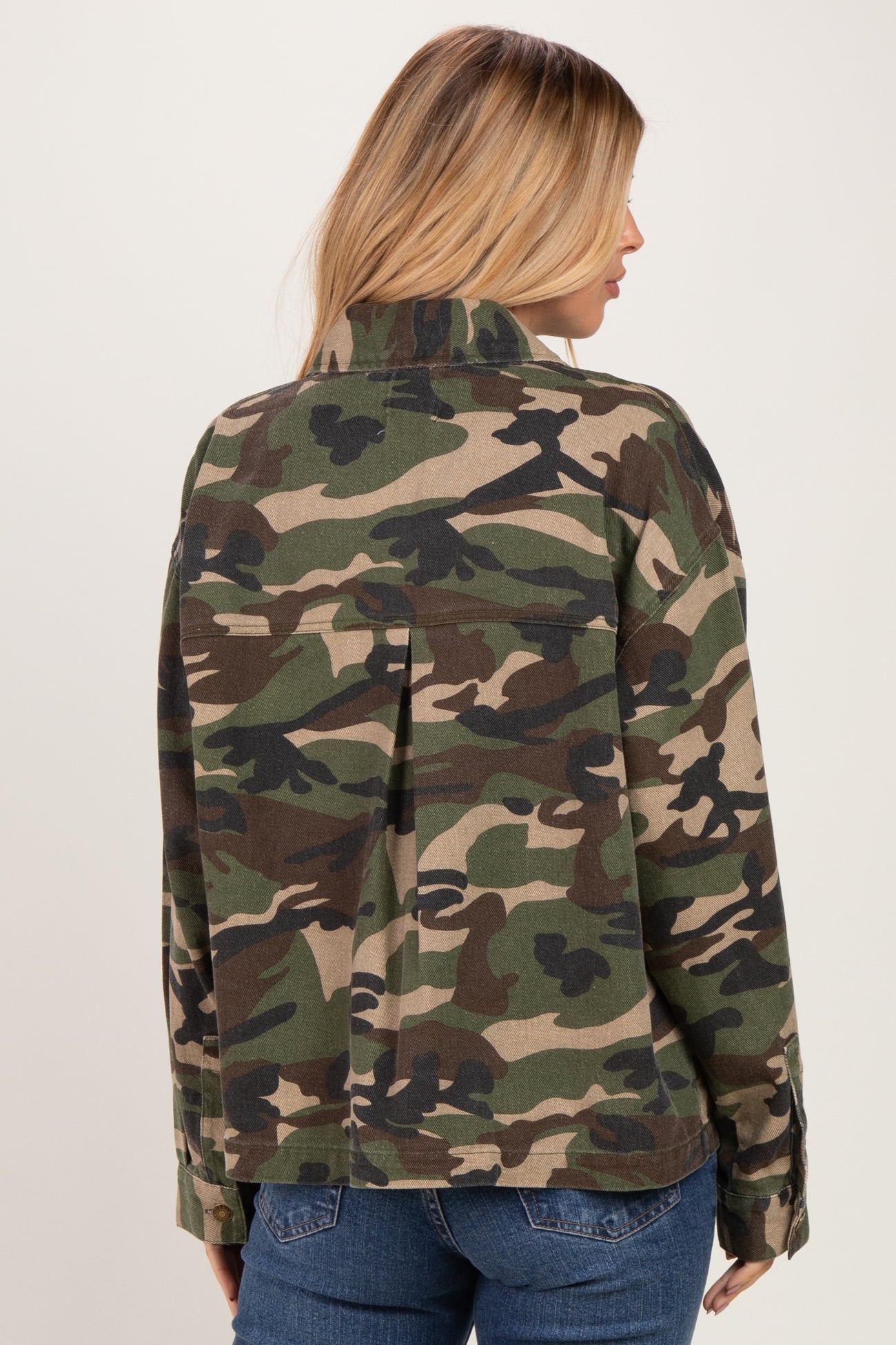 Camo Vintage Washed Denim Jacket