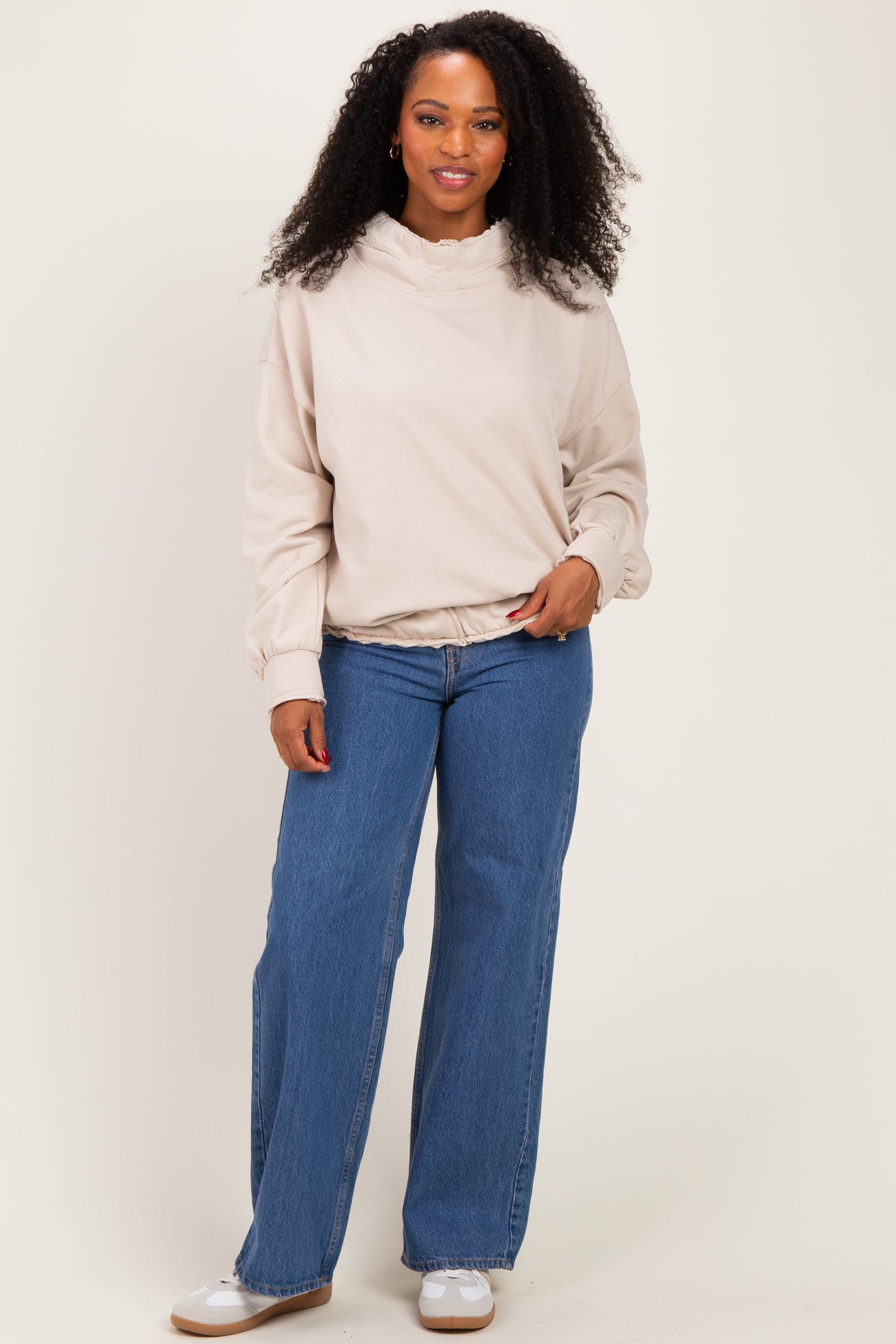 Oatmeal  Oversized Fleece Terry Hoodie