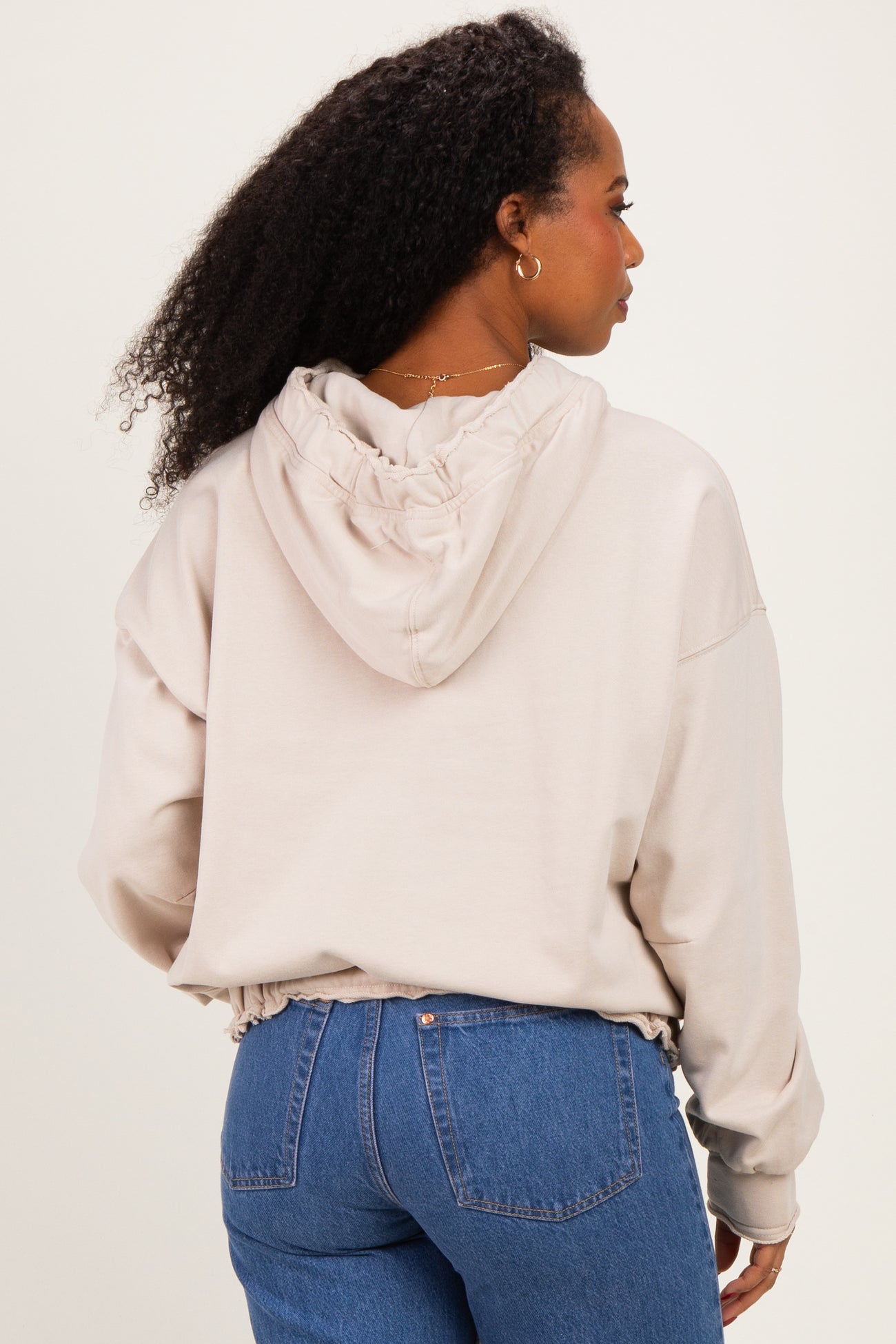 Oatmeal  Oversized Fleece Terry Hoodie