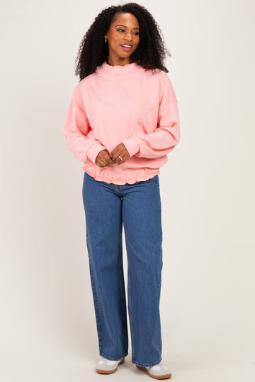 Blush Pink Oversized Fleece Terry Hoodie