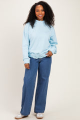 Blue Sky Oversized Fleece Terry Hoodie